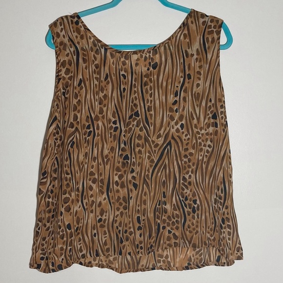 [NOT MICHAEL] Jordan Animal Print Blouse & Camisole Set | Vintage | Flowy - Picture 3 of 13